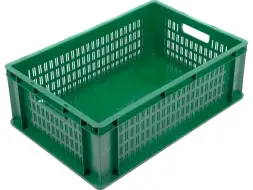 Ящик пластиковый перфорированный, 600x400x200 мм, 40 л, зеленый [6420-21]