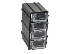 Контейнер (бокс) пластиковый для хранения мелочей К5-П1, черный/прозрачный