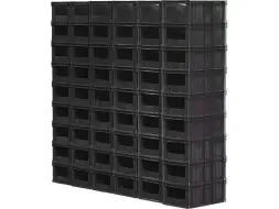 Ящик пластиковый сплошной с вырезом, 600х400х250 мм, черный [204 В НСТ]