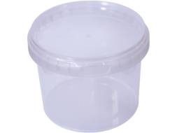 Ведро пластиковое (ПП) круглое с крышкой, 0.55 л, прозрачный [ВП 0,55 проз]