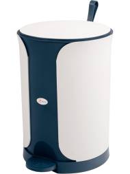 Бак для мусора с крышкой и педалью, 18л, белый, синий