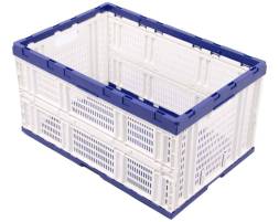 Ящик пластиковый складной с перфорированными стенками, 600х400х310 мм, белый [600400310-01]